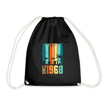 Vintage 1968 68 Anniversaire Rétro Millésime cadeau - Sac de sport léger - noir - Devant