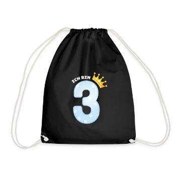 3 anniversaire année couronne Ballon Cadeau garçon - Sac de sport léger - noir - Devant