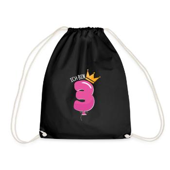 3 anniversaire anniversaire couronne ballons de la couronne cadeau - Sac de sport léger - noir - Devant
