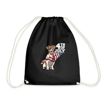 Beagle Dog 4 July America Independence Gift - Drawstring Bag - black - Front