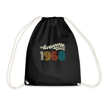 Vintage 1968 68 Anniversaire Rétro Millésime cadeau - Sac de sport léger - noir - Devant
