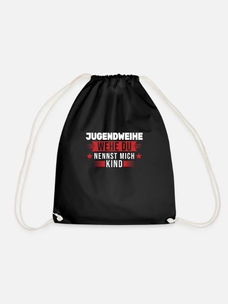 Jugendweihe Konfirmation Jugend Geschenk - Turnbeutel - Schwarz