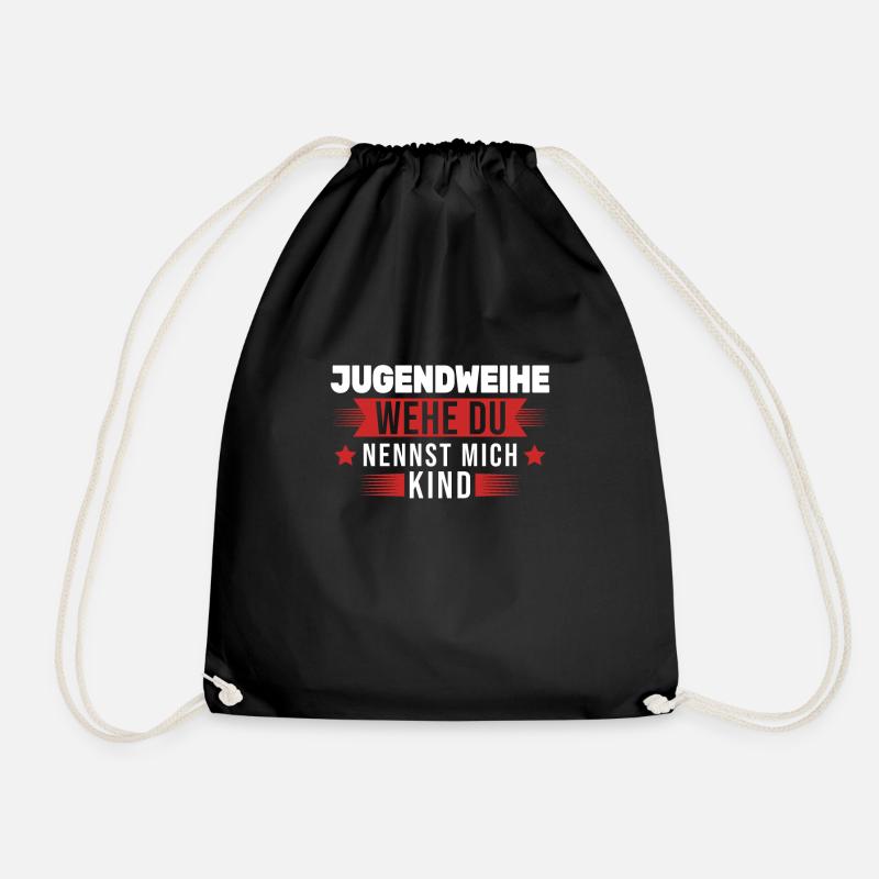 Jugendweihe Konfirmation Jugend Geschenk - Turnbeutel - Schwarz