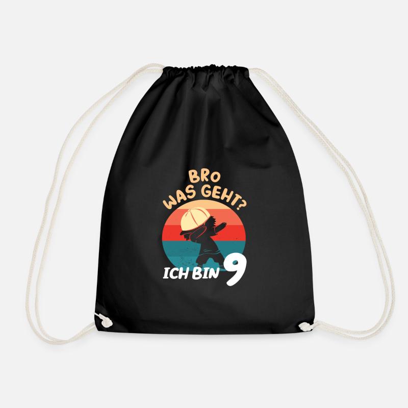 9. Geburtstag 9 Jahre Hip-Hop Geschenk - Turnbeutel - Schwarz
