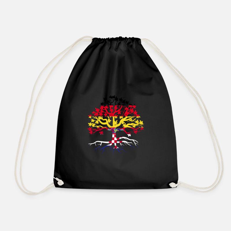 Deutsch Kroatisch Wurzeln Deutscher Geschenk - Turnbeutel - Schwarz