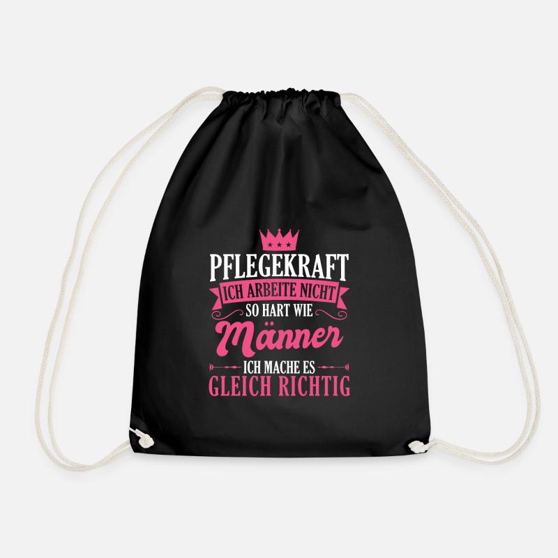 Pflegekraft Pflegepersonal Pflegekräfte Geschenk - Turnbeutel - Schwarz