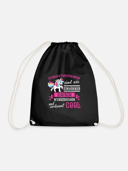 Zahnarzthelferin Zahnarzt Geschenk - Turnbeutel - Schwarz