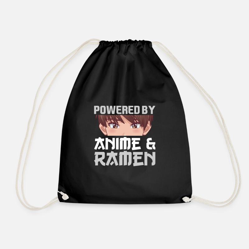 Anime & Ramen Boy Anime Japanese Gift - Drawstring Bag - black