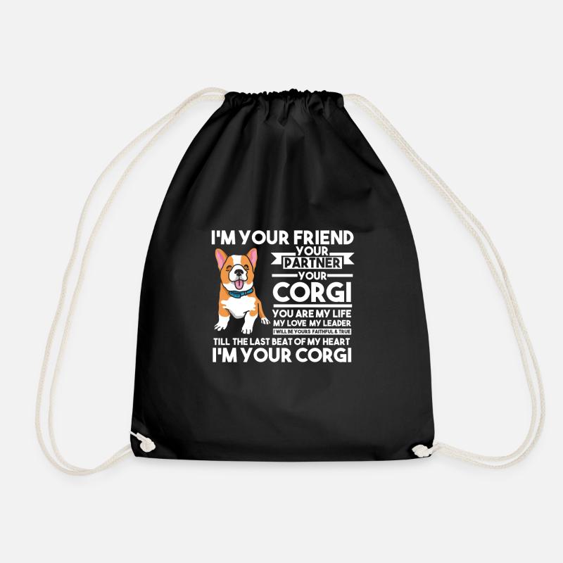 Corgi Corgi Hund Geschenk - Turnbeutel - Schwarz