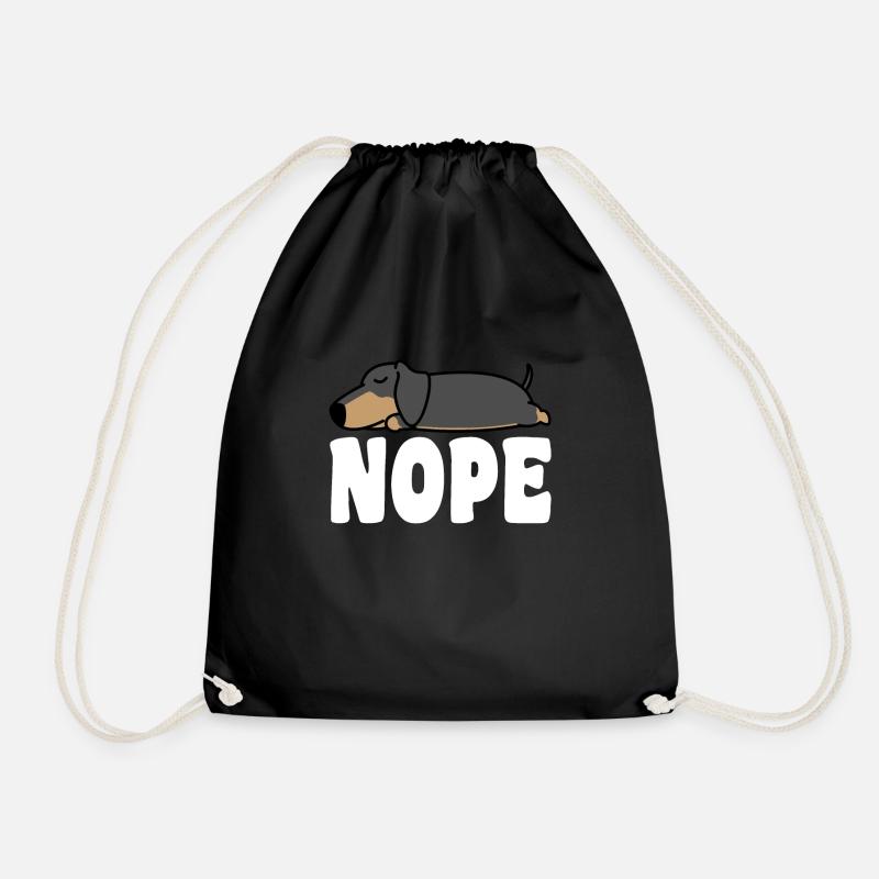 Dackel Nope Dackel Nope Geschenk - Turnbeutel - Schwarz