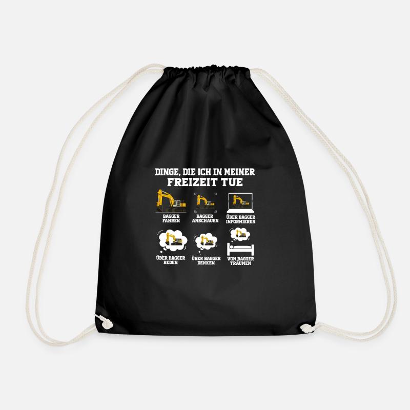 Bagger Baggerfahrer Baggern Geschenk - Turnbeutel - Schwarz