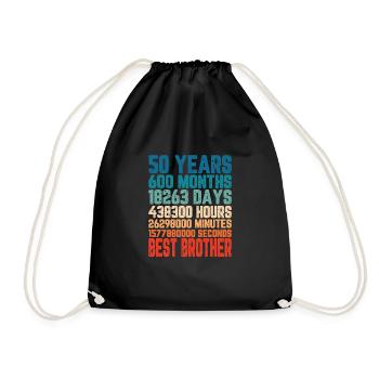 50 ans Meilleur Frère Frère Mois Dire Cadeau - Sac de sport léger - noir - Devant