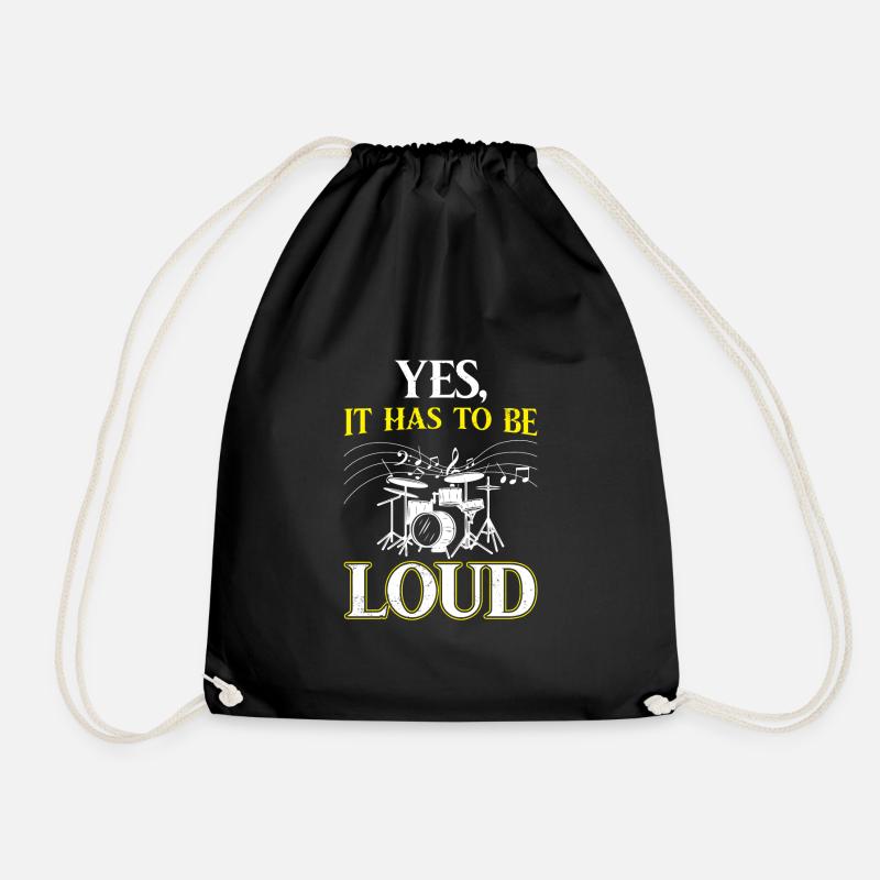 Drummer Drummer Drumstick Gift - Drawstring Bag - black
