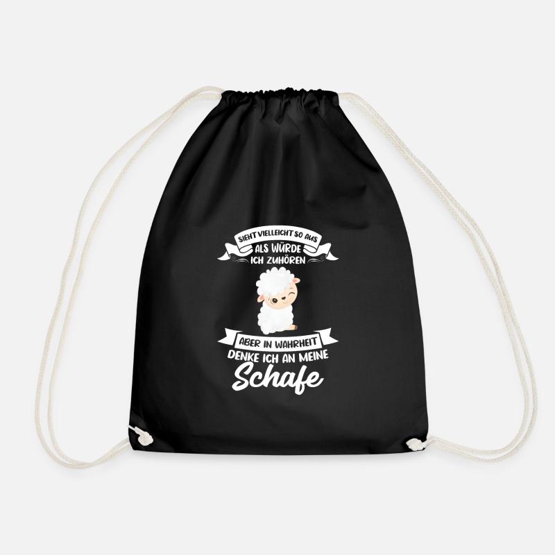 Schafe Schaf Schäfer Geschenk - Turnbeutel - Schwarz