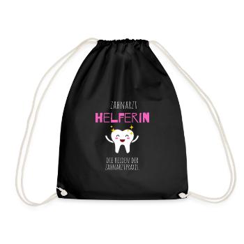 Zahnarzt Helferin - Turnbeutel - Schwarz - Vorne