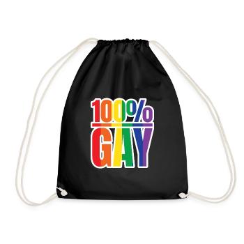 Zertifiziert Gay - Turnbeutel - Schwarz - Vorne