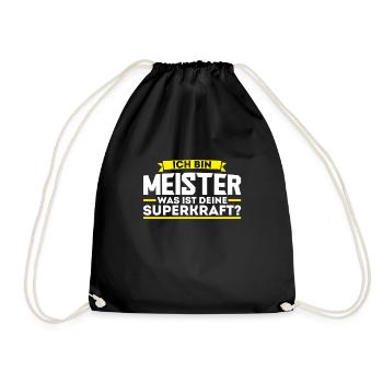 Meister Meisterschule Handwerksmeister Geschenk - Turnbeutel - Schwarz - Vorne