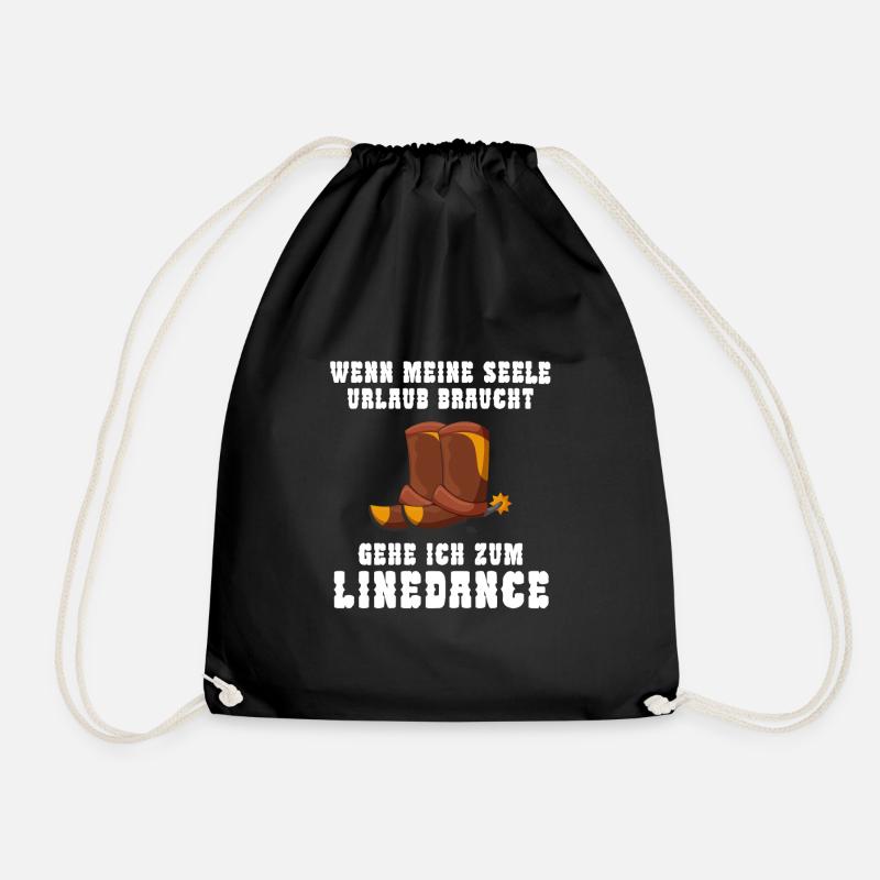 Linedance Linedancer Tänzer Geschenk - Turnbeutel - Schwarz