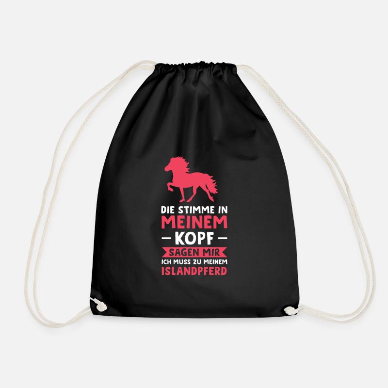 Reiten Isländer Islandpferd Geschenk - Turnbeutel - Schwarz