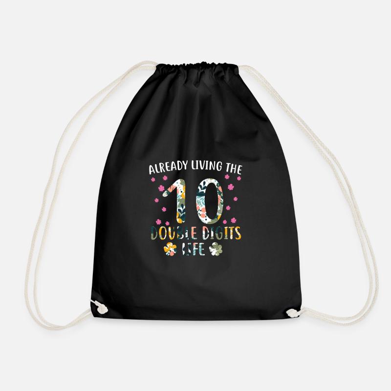 10. Geburtstag 10 Jahre Mädchen Geburtstag - Turnbeutel - Schwarz