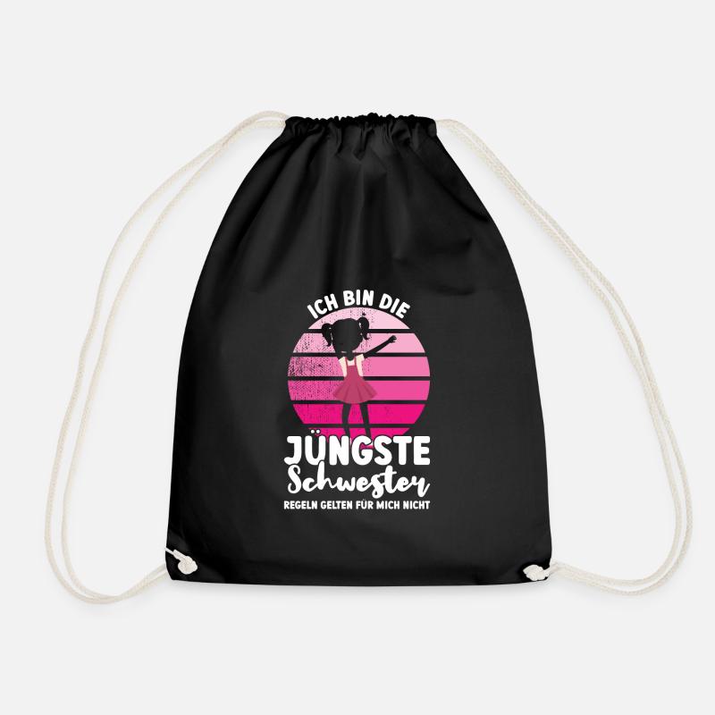 Jüngste Schwester Dabbing Geschwister Geschenk - Turnbeutel - Schwarz