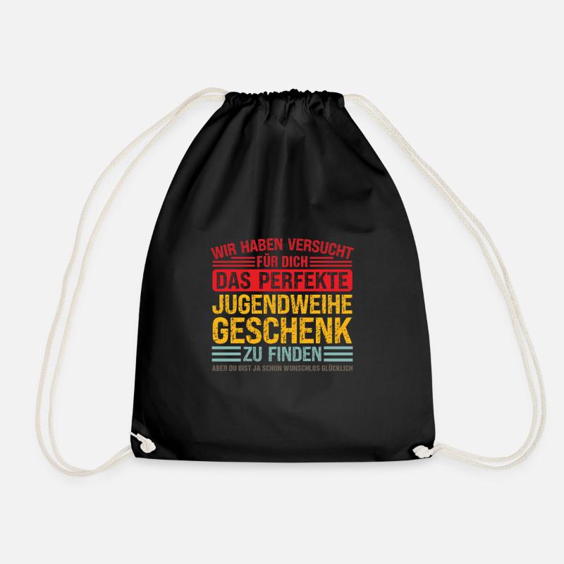 Jugendweihe Feier Erwachsen sein Geschenk - Turnbeutel - Schwarz