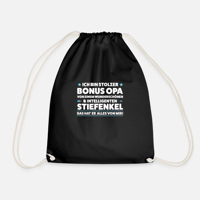 Bonus Opa Stiefenkel Stiefopa Geschenk - Turnbeutel - Schwarz