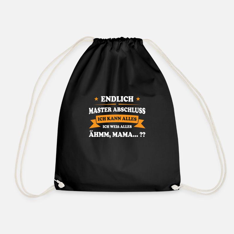 Master Abschluss Master-Abschluss Geschenk - Turnbeutel - Schwarz