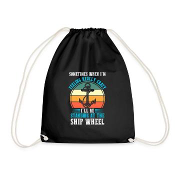 Captain Boat Captains Gift - Drawstring Bag - black - Front