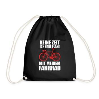 Fahrrad Rennrad Fahrradfahrer Geschenk - Turnbeutel - Schwarz - Vorne