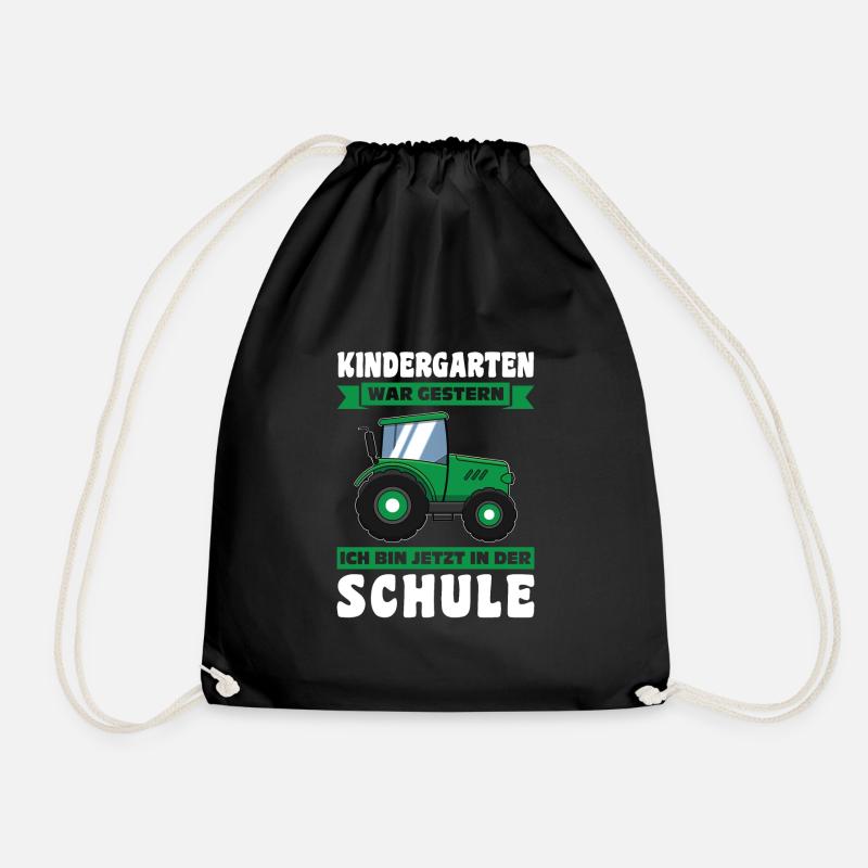 Schulkind Traktor Einschulung Geschenk - Turnbeutel - Schwarz