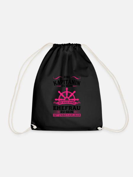 Kapitänin Boot Seglerin Geschenk - Turnbeutel - Schwarz