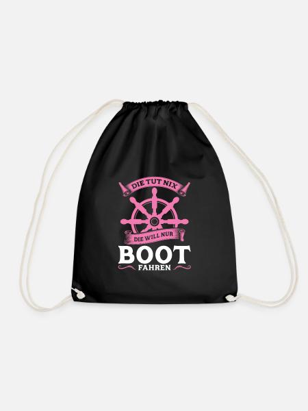 Kapitänin Boot Segelboot Geschenk - Turnbeutel - Schwarz