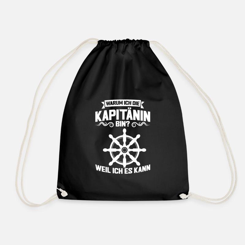 Kapitänin Boot Bootsfahrerin Geschenk - Turnbeutel - Schwarz