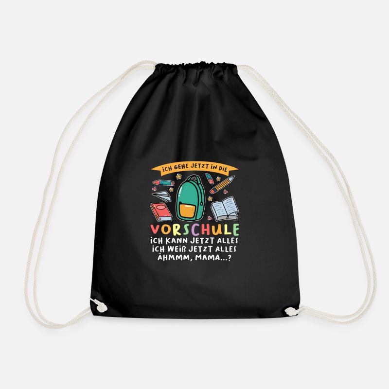 Vorschule Anfang Vorschulkind Geschenk - Turnbeutel - Schwarz