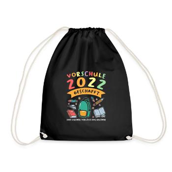 Vorschule 2022 Anfang Vorschüler Geschenk - Turnbeutel - Schwarz - Vorne