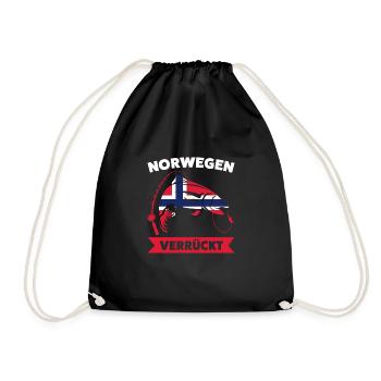 Angler Norwegisch Angeln Norwegen Norwegen Gesche - Turnbeutel - Schwarz - Vorne