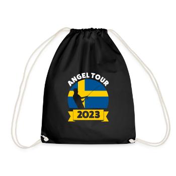 Schwedisch Angler Angeln Schweden Geschenk - Turnbeutel - Schwarz - Vorne