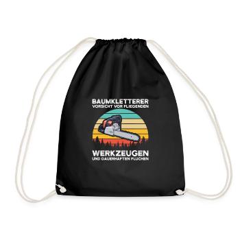 Baumkletterer Arborist Waldarbeiter Geschenk - Turnbeutel - Schwarz - Vorne
