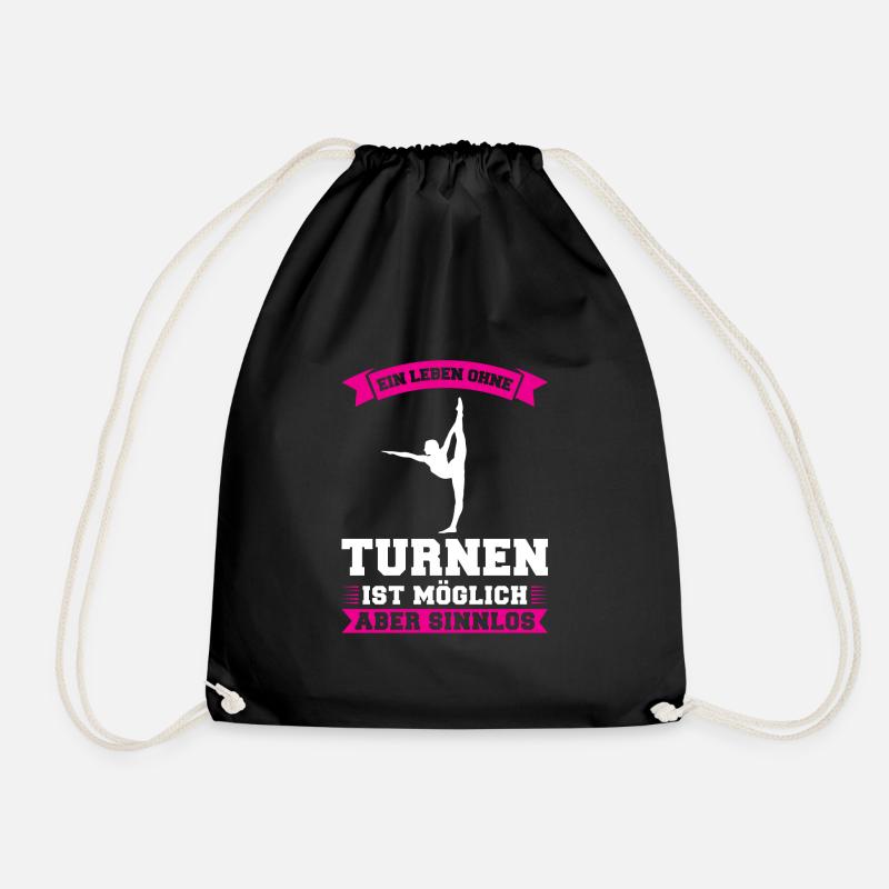 Turnen Mädchen Turnerin Geschenk - Turnbeutel - Schwarz