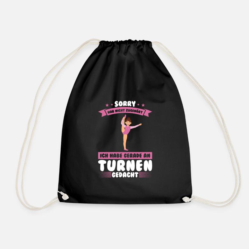 Turnen Mädchen Bodenturnen Geschenk - Turnbeutel - Schwarz