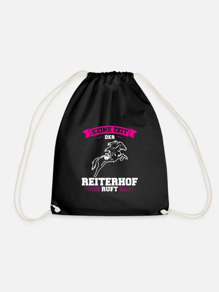 Reiten Mädchen Reiterin Geschenk - Turnbeutel - Schwarz