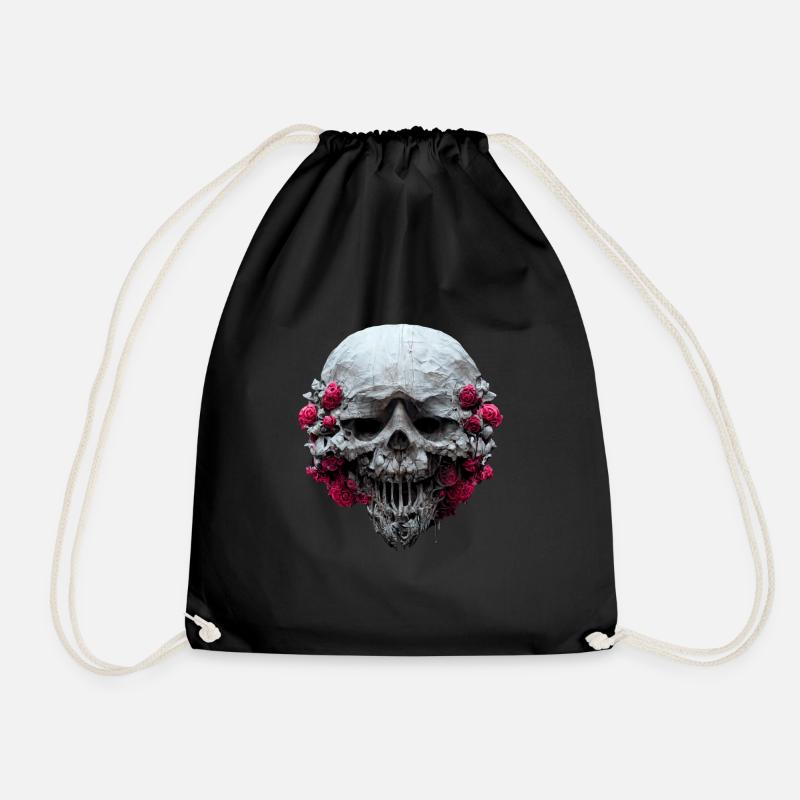 Laughing Rose Skull - Turnbeutel - Schwarz