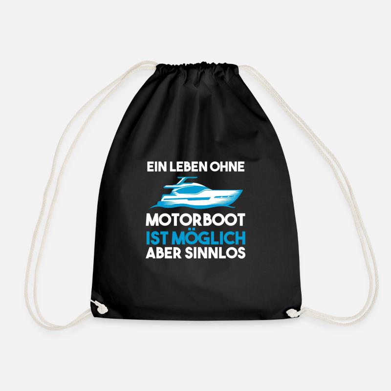 Motorboot Boot Bootfahren Geschenk - Turnbeutel - Schwarz