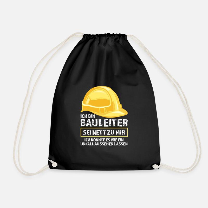 Baustelle Bauleiter Bau Geschenk - Turnbeutel - Schwarz