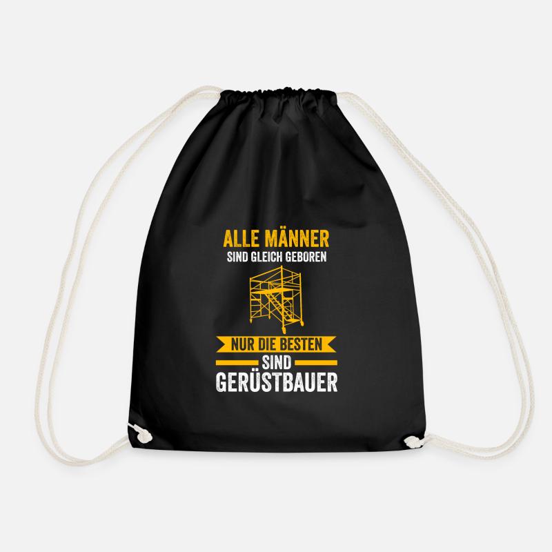 Gerüstbauer Job Baugerüst Geschenk - Turnbeutel - Schwarz