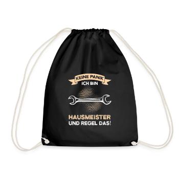 Hausmeister Beruf Handwerker Geschenk - Turnbeutel - Schwarz - Vorne
