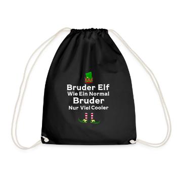 Bruder Elf Geschwister Geschenk - Turnbeutel - Schwarz - Vorne