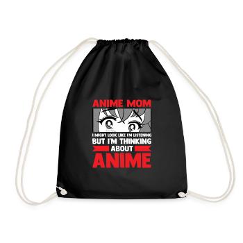 anime merch Anime anime mom Geschenk - Turnbeutel - Schwarz - Vorne