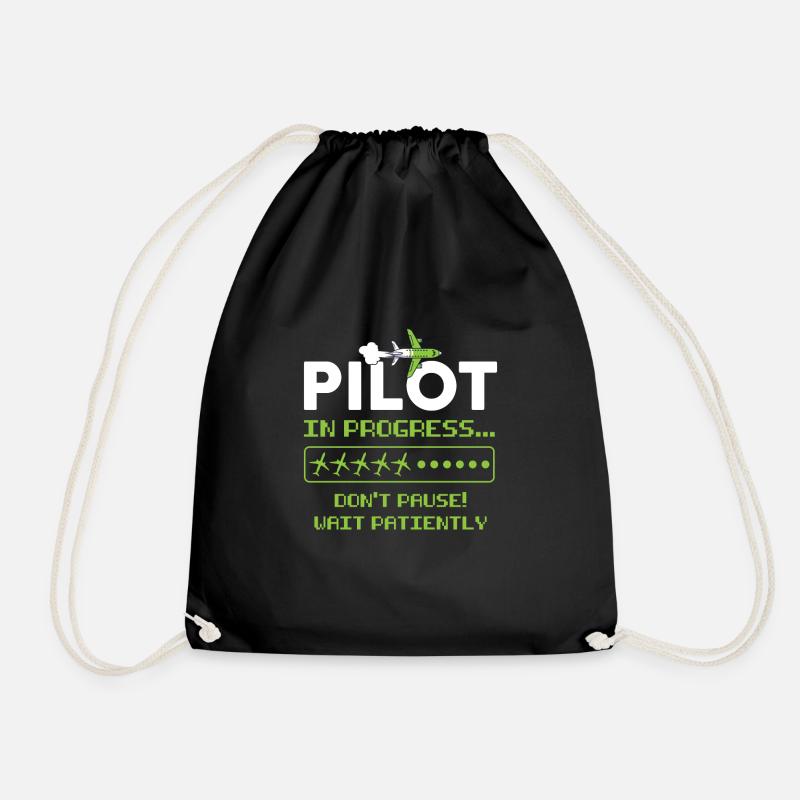 Pilot Pilot Flugzeug Geschenk - Turnbeutel - Schwarz